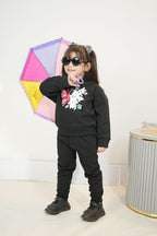 Plush-Hoodie Style - Butterfly Theme Fleece Sweat Set