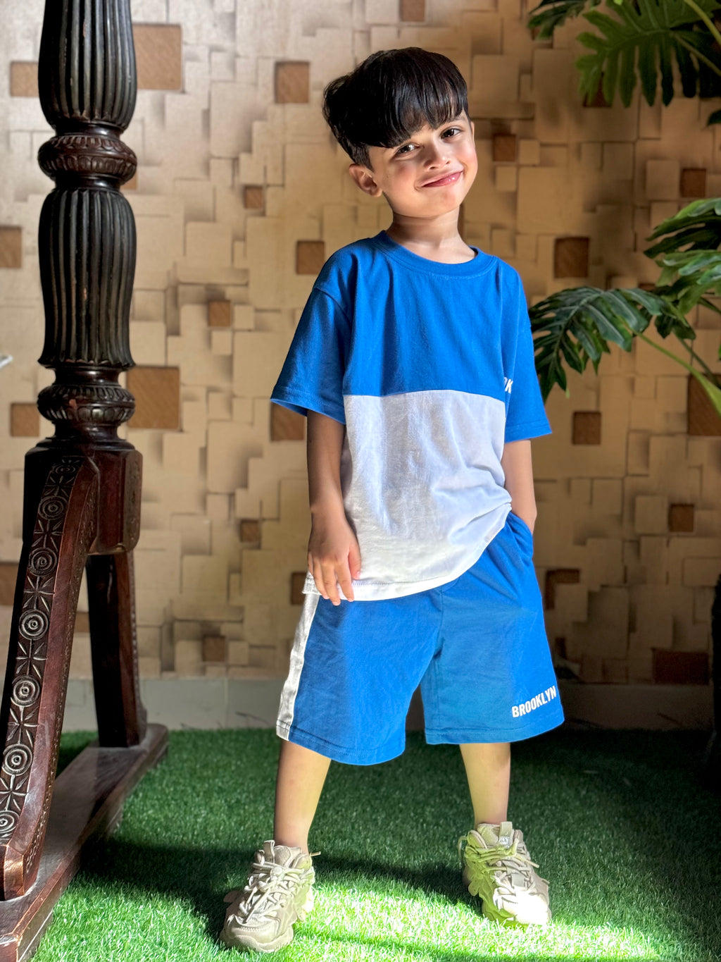 Nifty Basics Boys T-Shirt and Shorts Set (Brooklyn) – Royal Blue & White