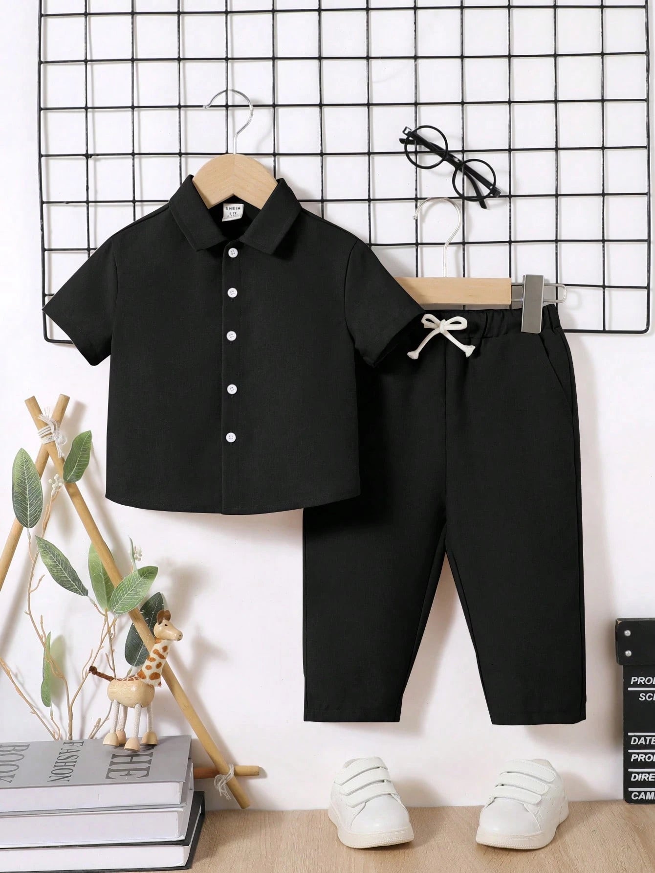 PLUSH-PREMIUM BASICS CASUAL WEAR P/J SET IN BLACK