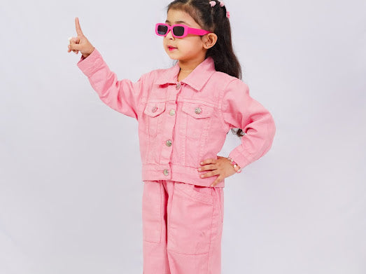 Plush - Denim Coord Set - Barbie Pink