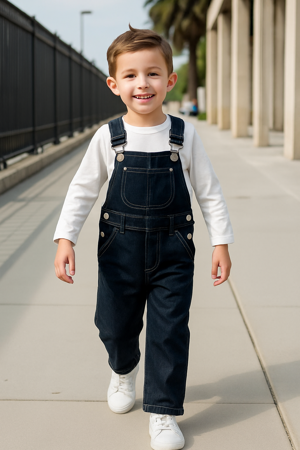 Plush-Denim Romper