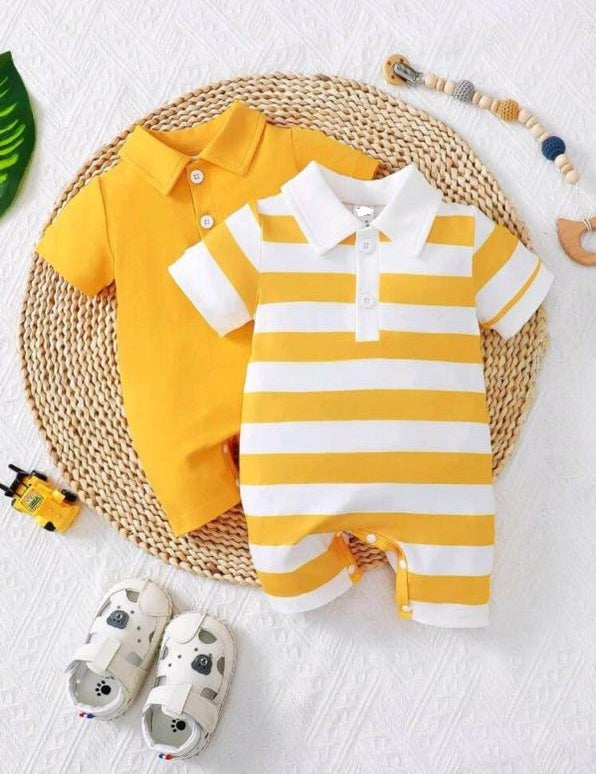 Plush - Polo Romper – Yellow
