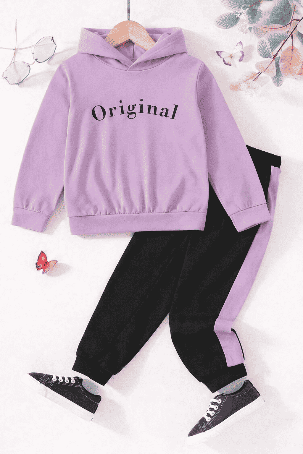 Plush - Hoodied Fleece Shirt & Trouser - Original in Lilac