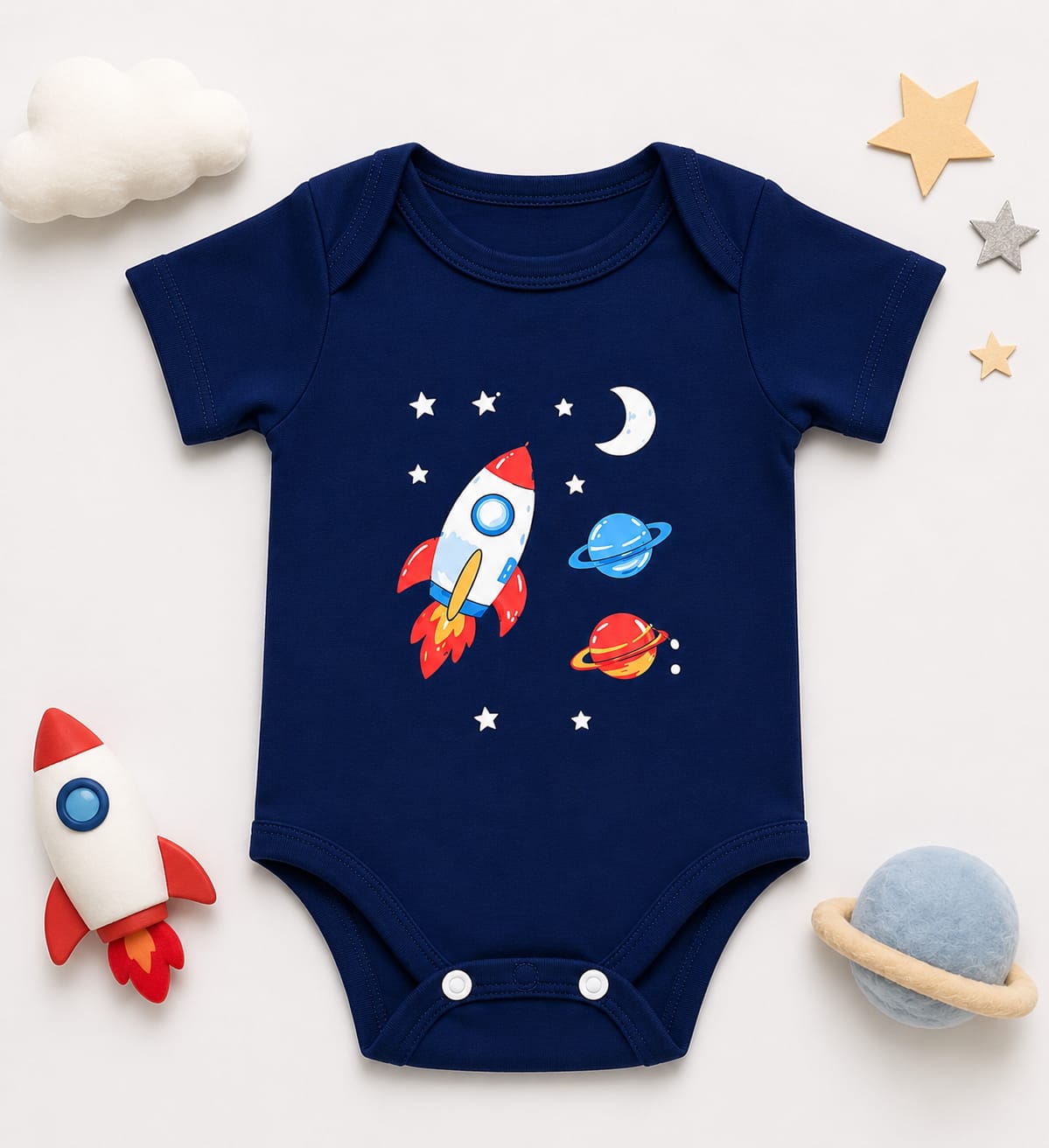 Baby Romper (Rocket Adventure) – Navy