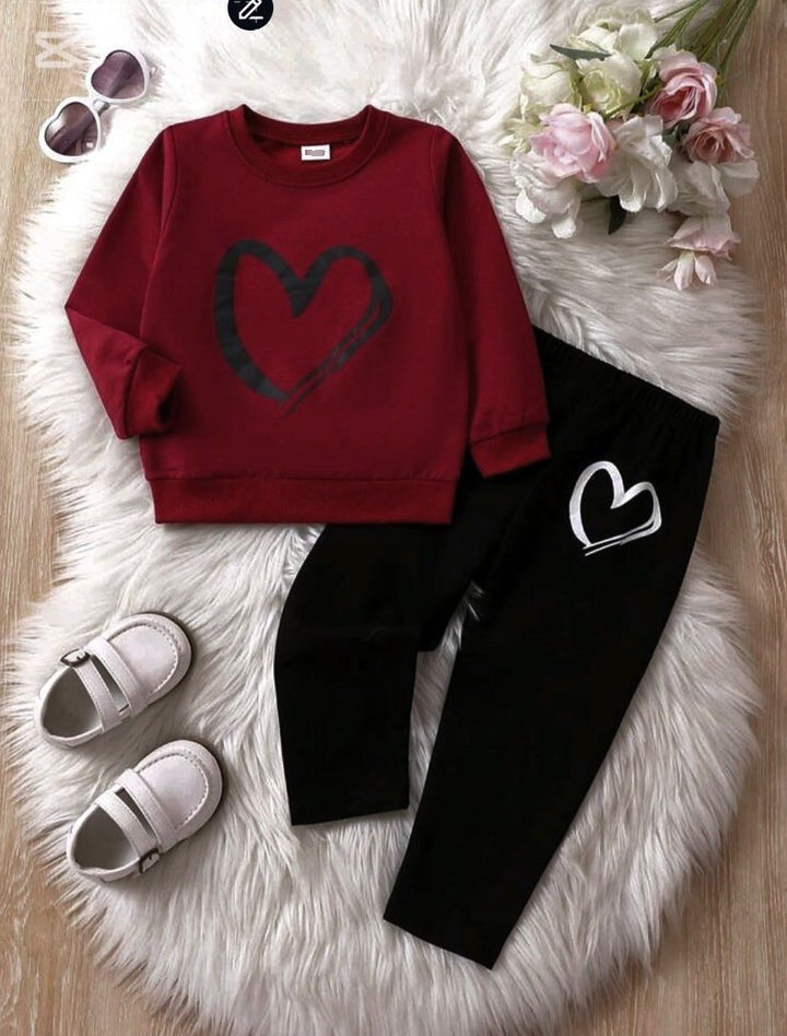 Plush-Nifty Basics - Heart in Maroon and Black with Trousers