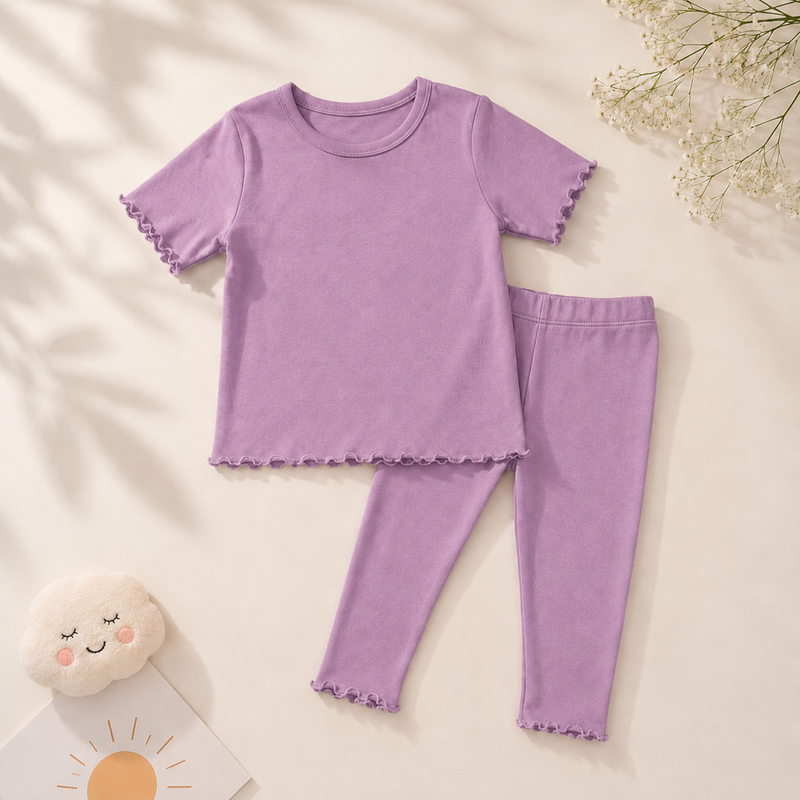 Plush-Premium Basics Casual Wear P/J Set Purple