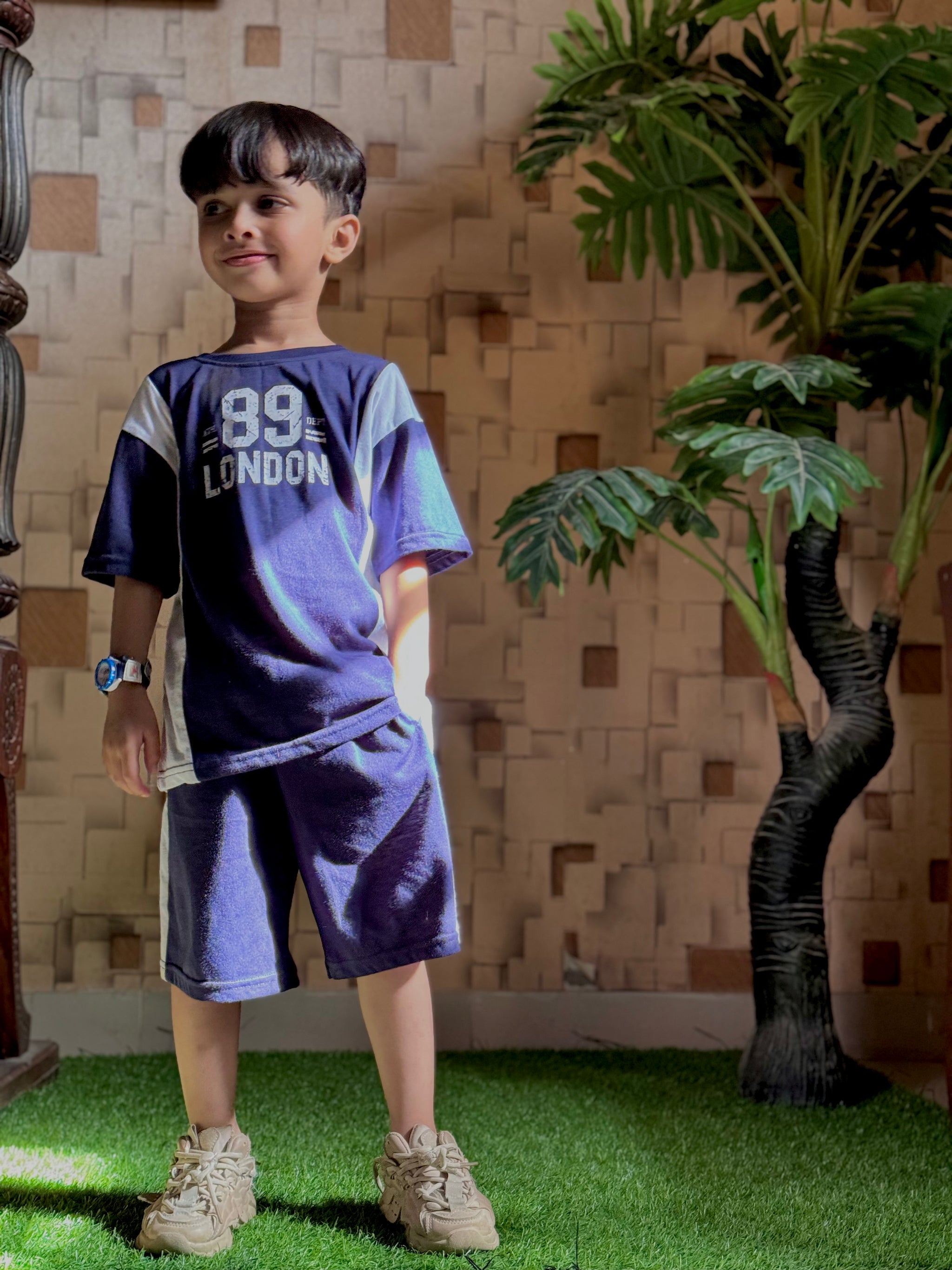 Boys Navy Blue & White 