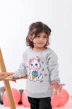 Plush - Fleece Shirt & Trouser - Cat in Grey Contrast