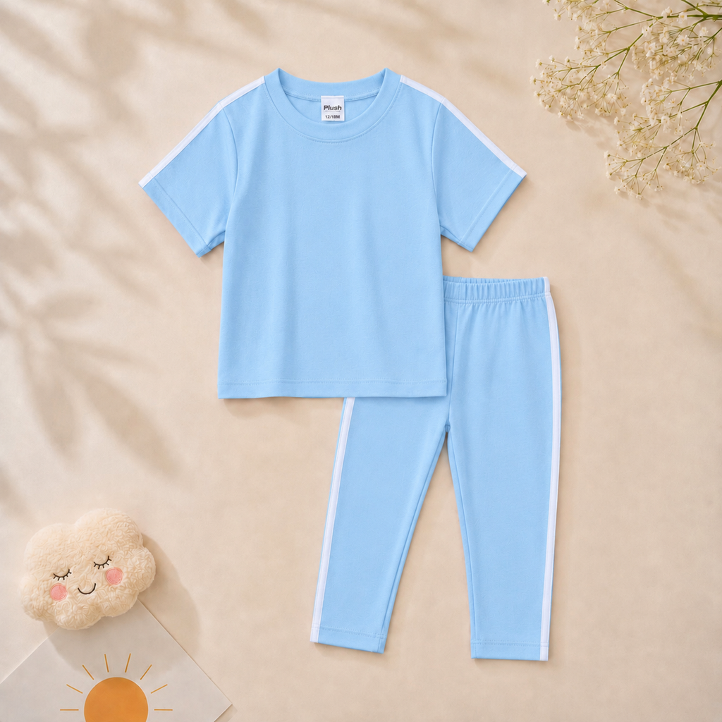 Plush-Premium Casual Wear P/J Set Blue