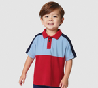 Plush-Baby Plaid Polo Shirt & Shorts-Red-Blue