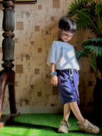 Nifty Basics Boys T-Shirt and Shorts Set (Milano Italy) – White & Navy