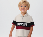 Plush-Baby Plaid Polo Shirt & Shorts-White-Black