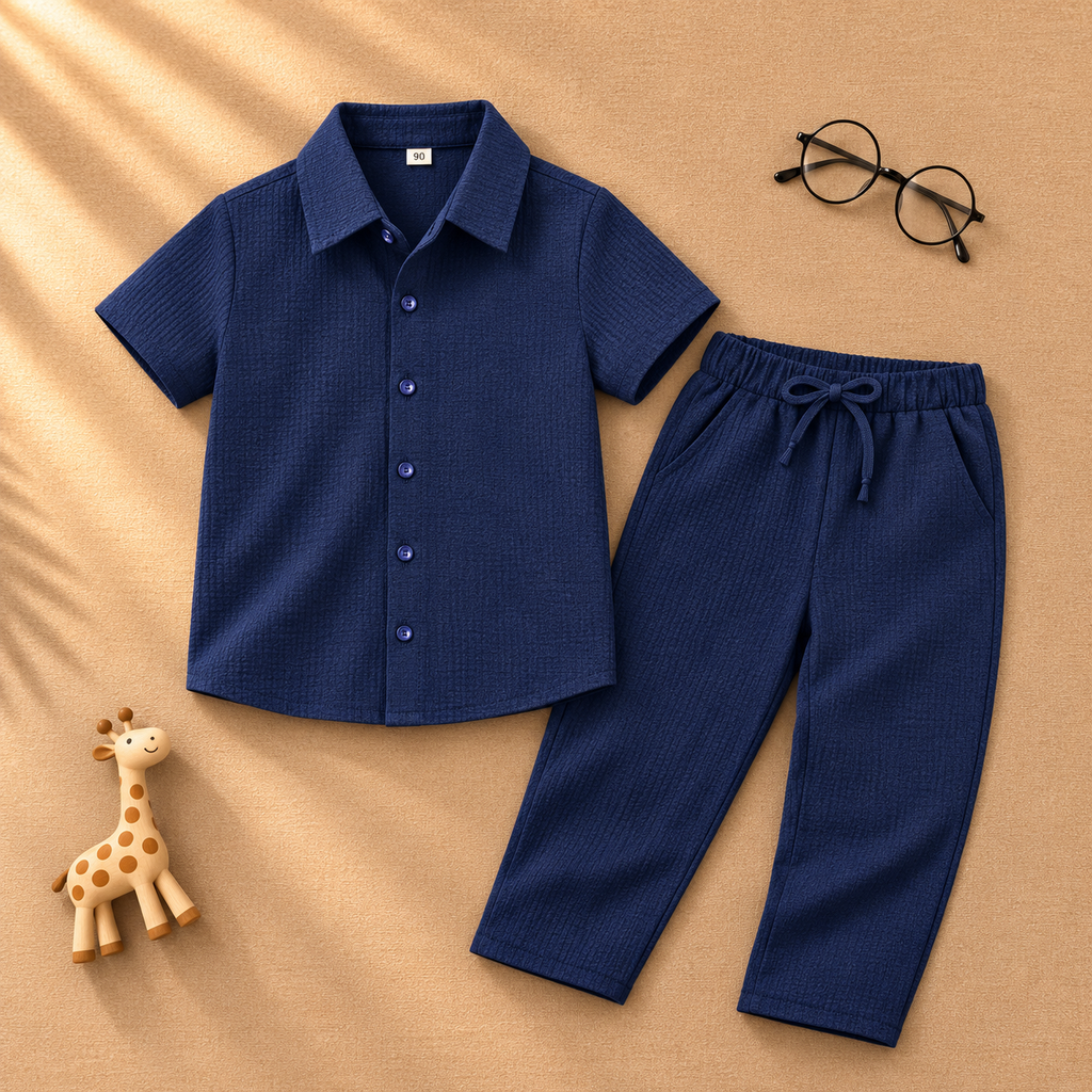 PLUSH-PREMIUM BASICS CASUAL WEAR P/J SET DARK BLUE
