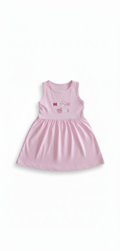PLUSH-Summer Dress - Little and  Meow in Pink