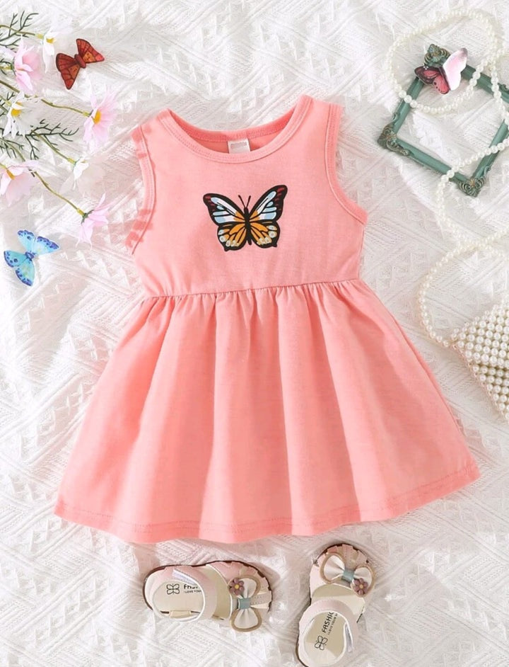 PLUSH-Summer Dress - Butterfly in Light Pink