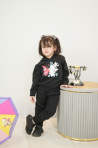 Plush-Hoodie Style - Butterfly Theme Fleece Sweat Set