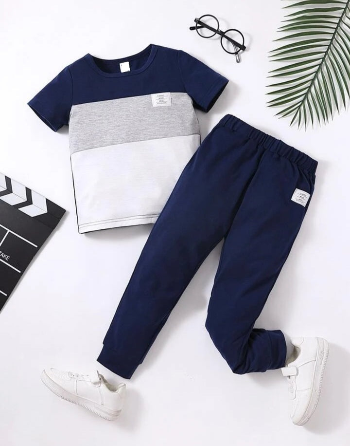 Shirt and Trousers Set - Blue Contrast