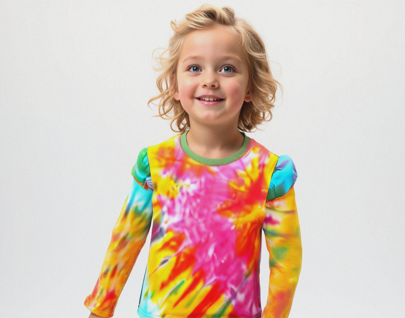 Plush Shoulder Frill Style Ribbed Knit Basic Set - Rainbow