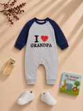 Plush-Printed Rompers - I Love Grand Pa