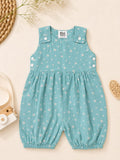 Mini Aura Sleeveless Romper ( Snowflakes ) – Mint Green
