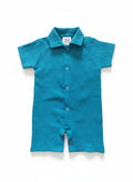 MINI AURA Boys Textured Romper – Green
