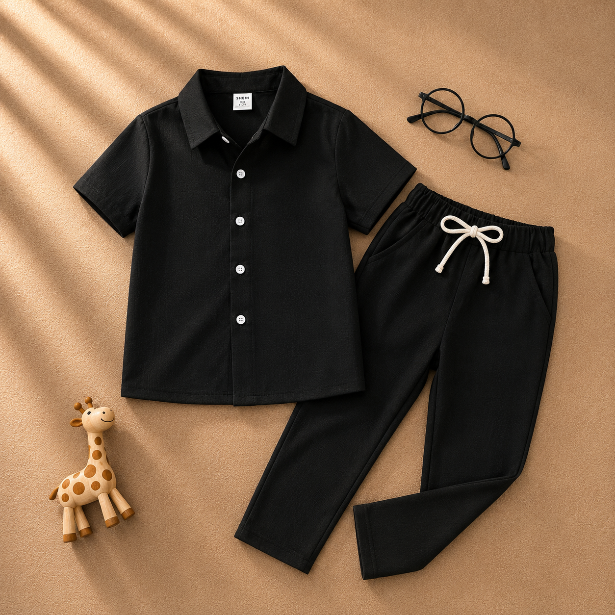 PLUSH-PREMIUM BASICS CASUAL WEAR P/J SET IN BLACK