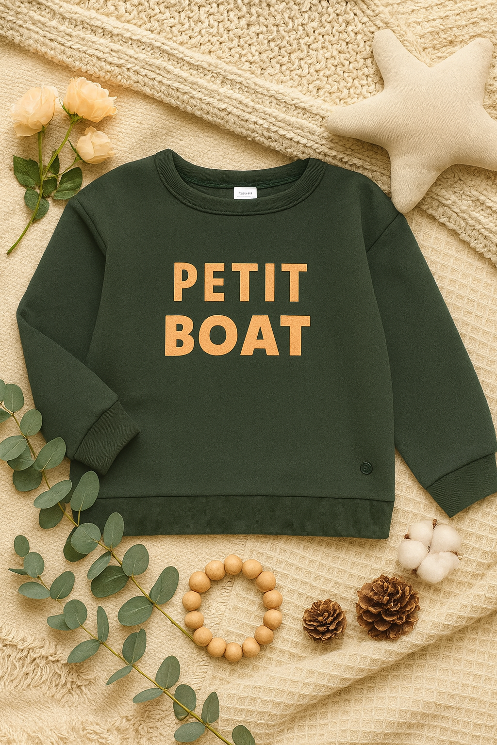 Full Sleeves Sweat Shirt - Petit Boat Green