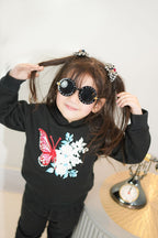 Plush-Hoodie Style - Butterfly Theme Fleece Sweat Set