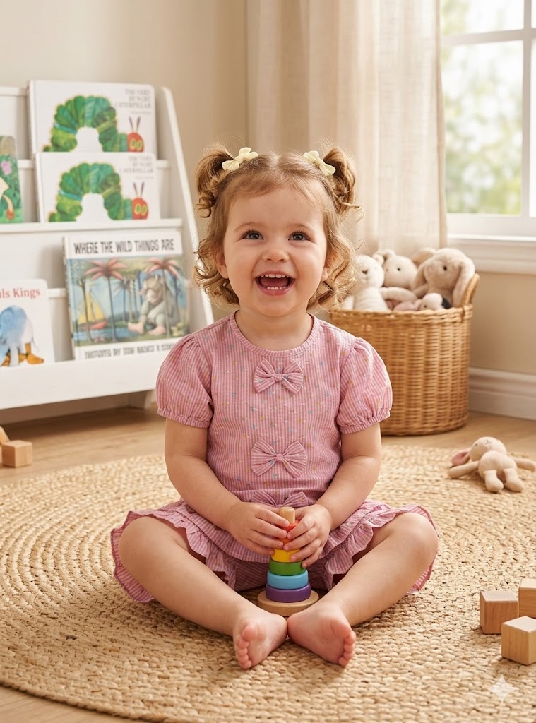 Mini Aura Girls Top and Shorts Set (Mini Floral Bow) – Pink