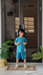 Nifty Basics Boys T-Shirt and Shorts Set (Find Your Way) – Teal Blue
