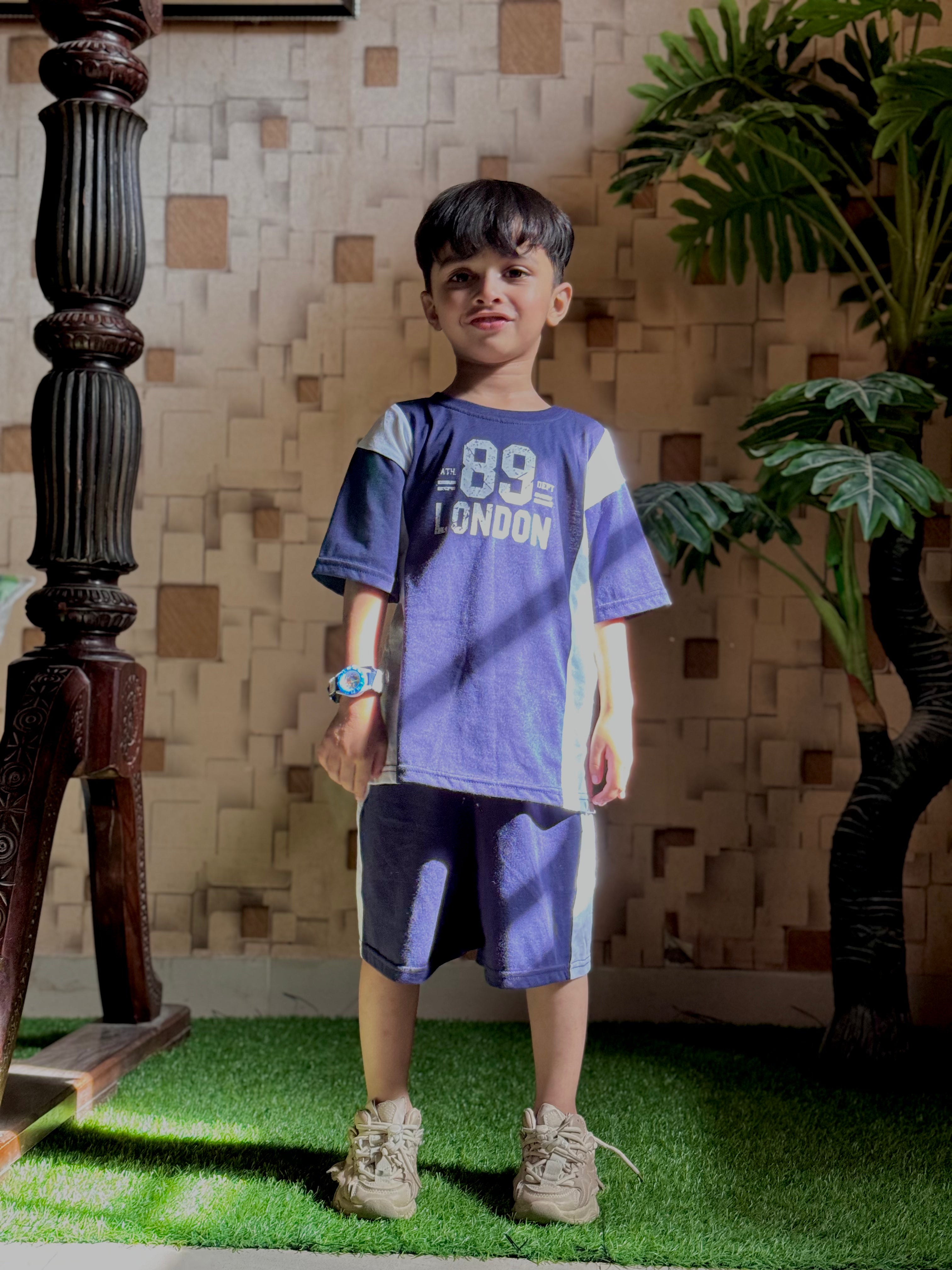 Boys Navy Blue & White 