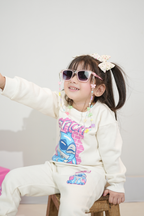 Plush  Fleece Shirt & Trouser - Stitch in White