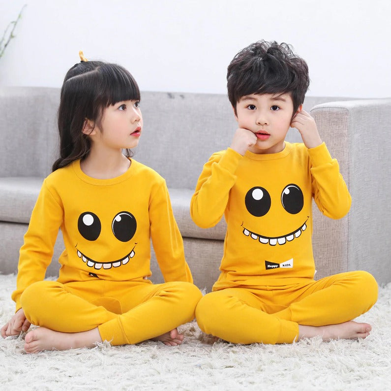 Plush Night Suit PJ Set Yellow Smiley – - Main Image