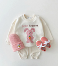 Plush Round Neck - Rabbit Fleece Basic Set Cream