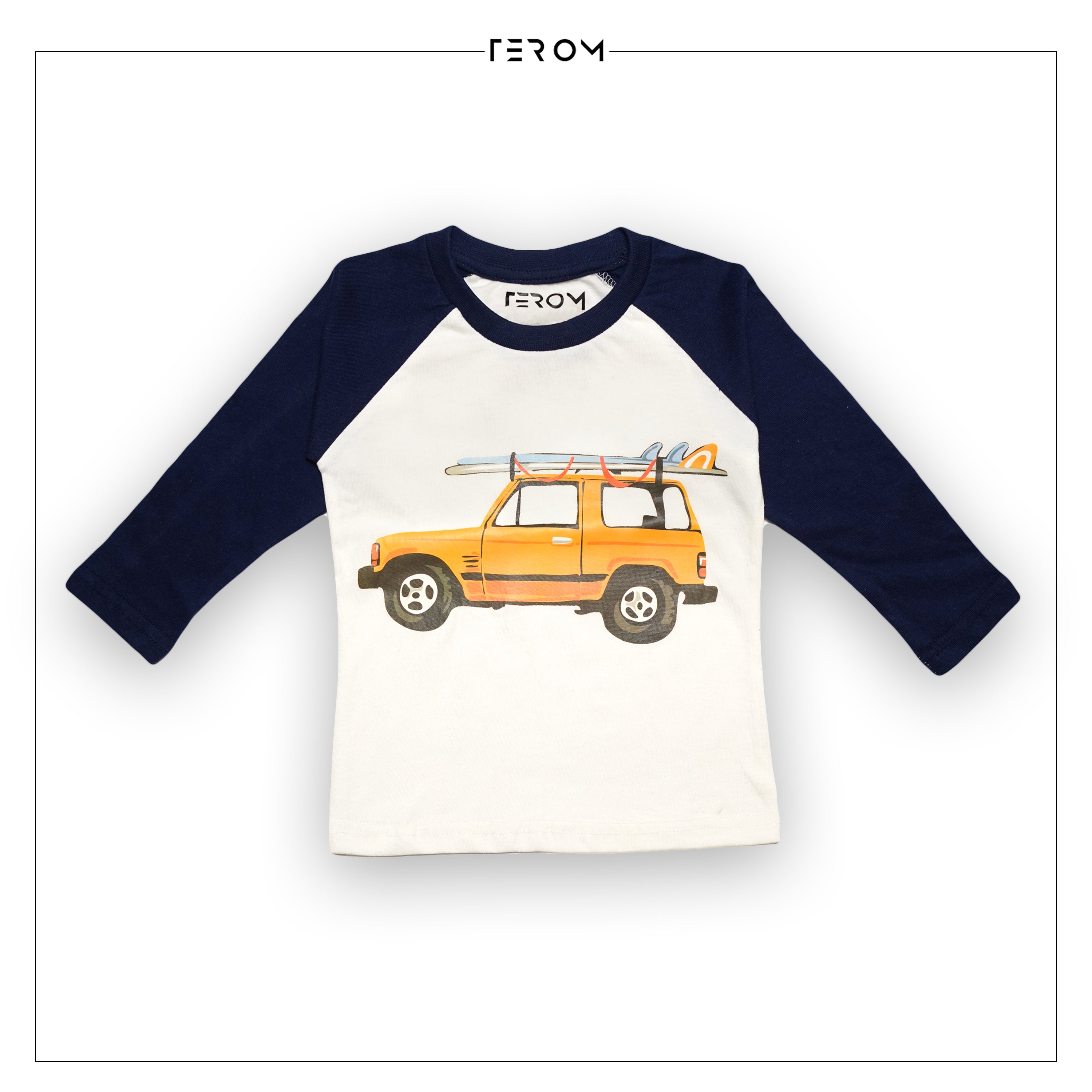 TEROM - JEEP PRINT LONG SLEEVE RAGLAN T-SHIRT