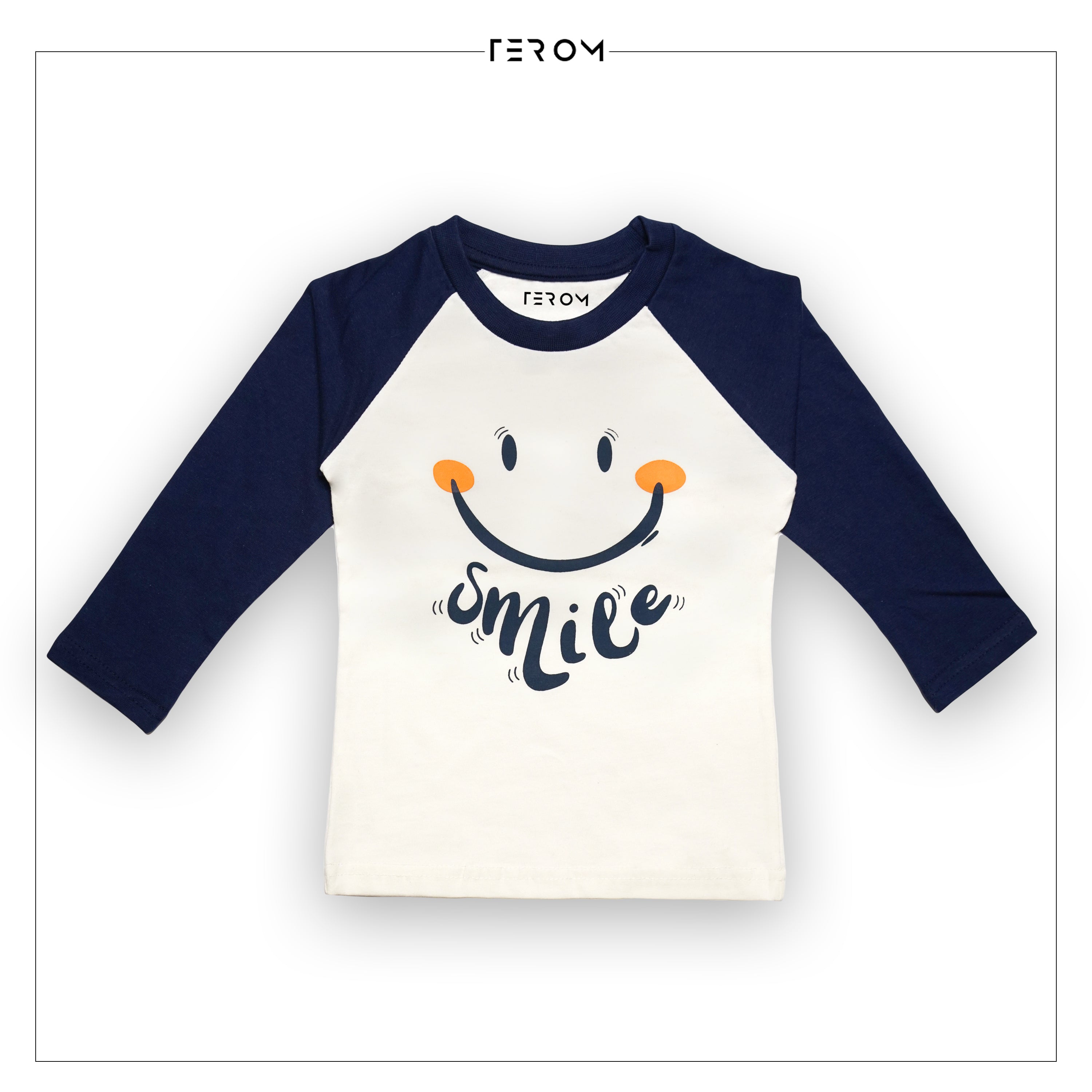 TEROM - NAVY LONG SLEEVE RAGLAN T-SHIRT