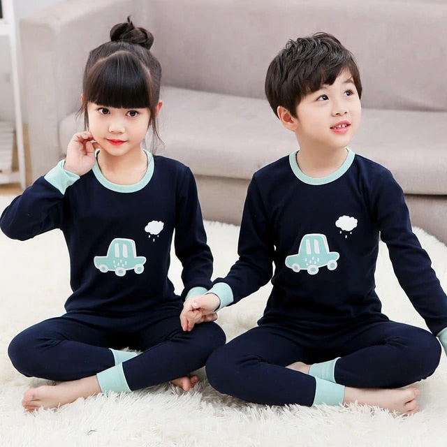 Plush Night Suit - PJ Set Dark Blue Car