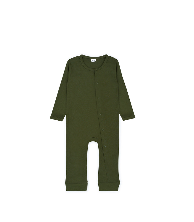 Plush-Baby Soft Bamboo Viscose Button Romper - Green