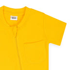 Plush-Premium Half Sleeve Romper - Yellow