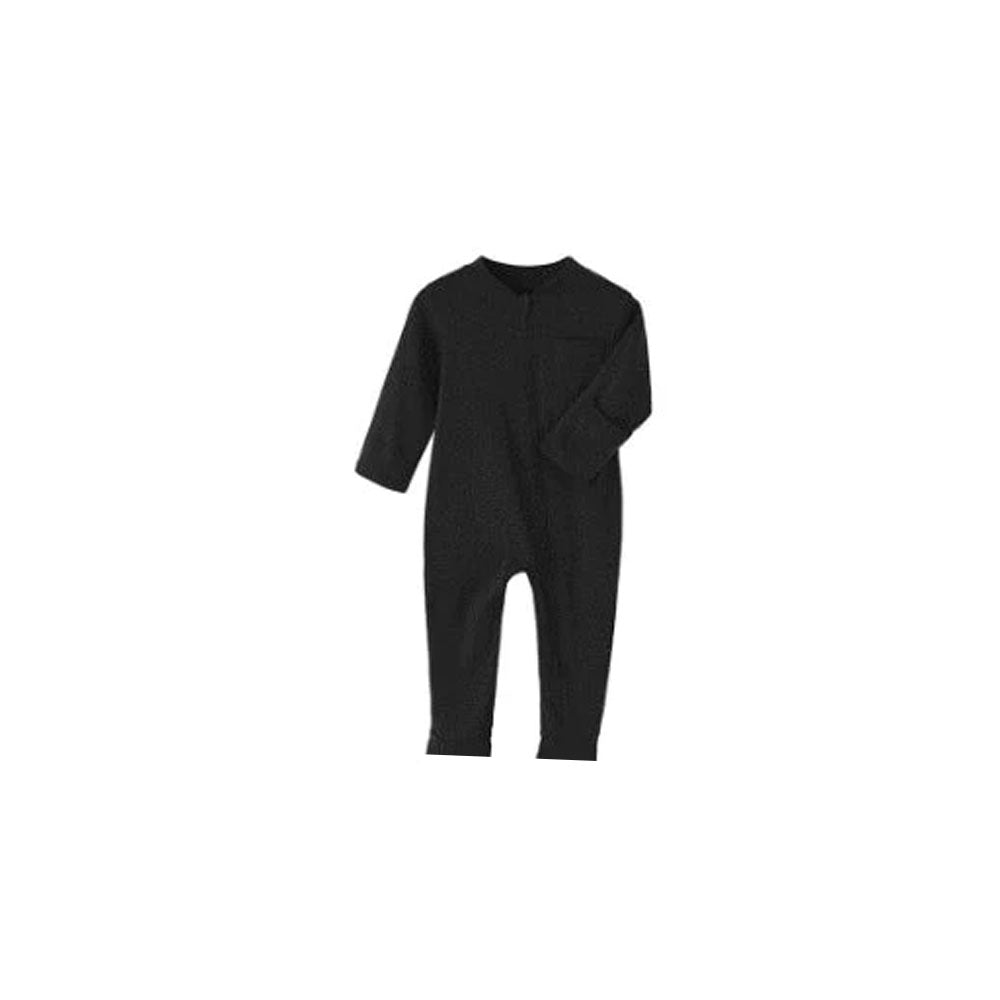 Plush-Baby Soft Bamboo Viscose Zipper Romper - Black