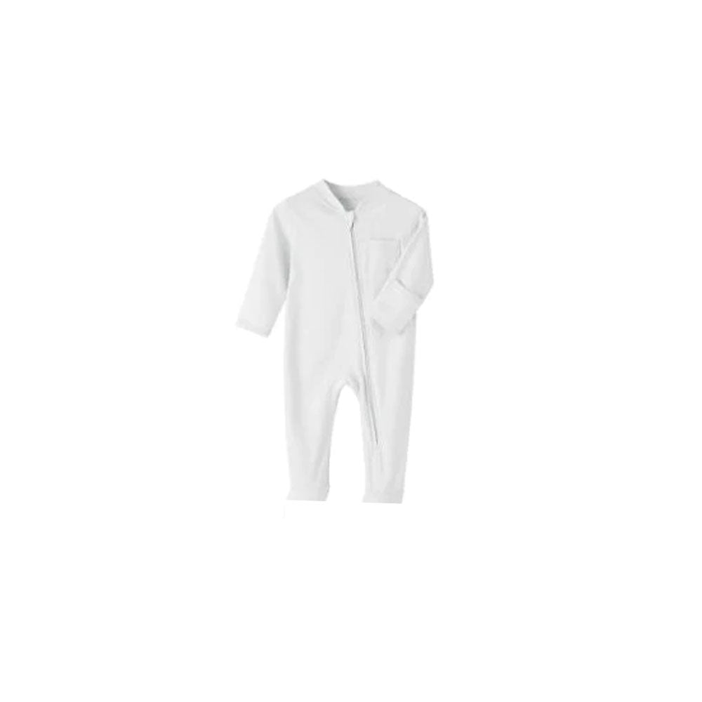 Plush-Baby Soft Bamboo Viscose Zipper Romper - White