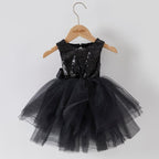 Riolio-Toddler Girl Tulle Press Sweet Sequin Decoration Formal Dress