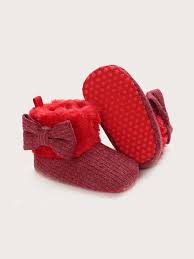 Baby Bow Decor Fluffy Boots